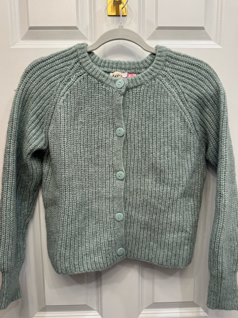 Women’s Mint Green Knit Button-Front Cardigan